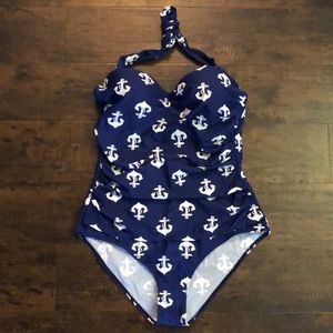 Navy Blue Anchor Swimsuit